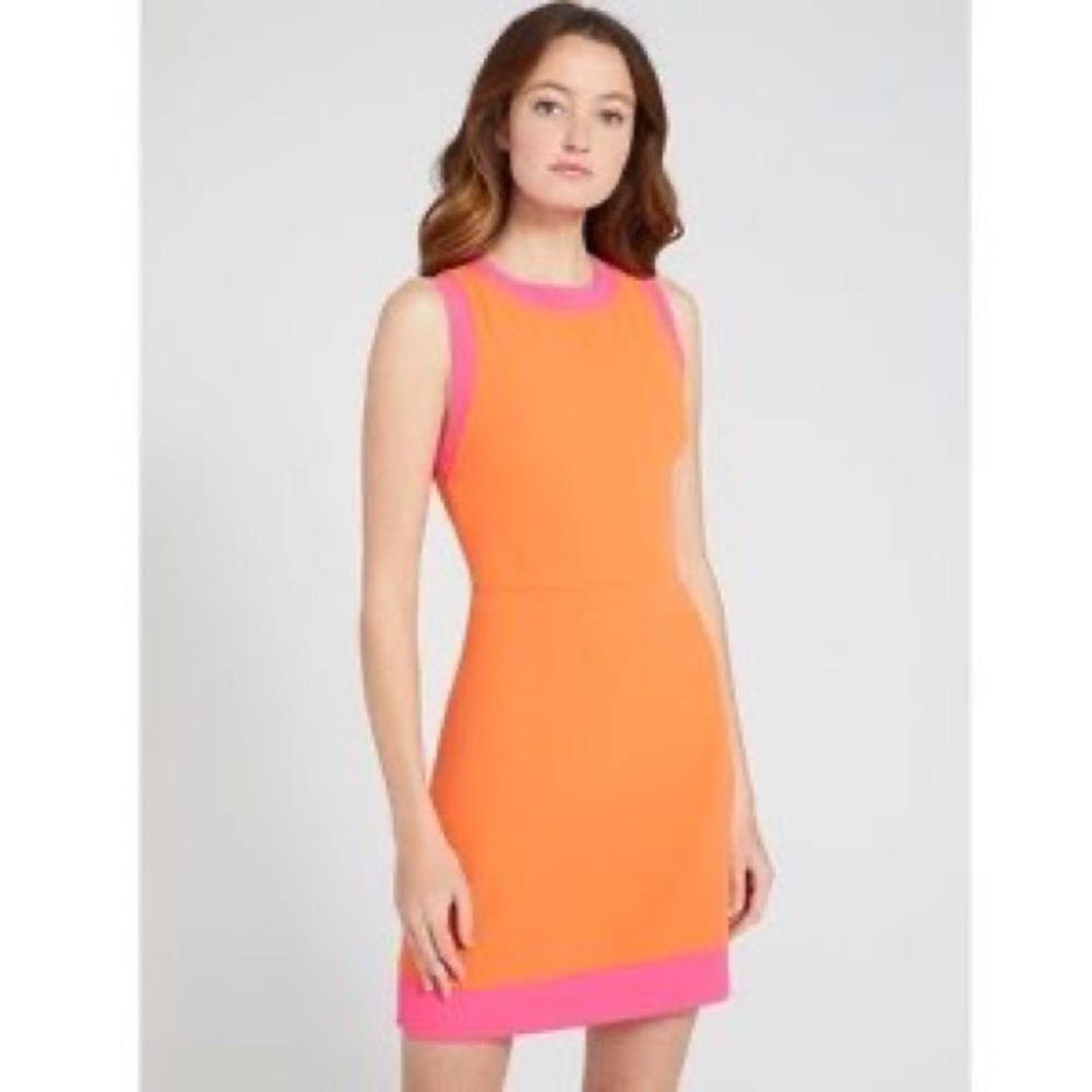 Brand new Alice + Olivia orange and pink mini a line dress size 4!